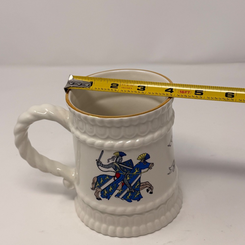 Vtg Sampson Bridgwood Lifelong Ironstone Knight Tankard Mug Coat of Arms England - Picture 13 of 14